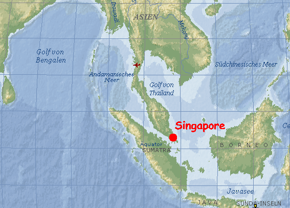 mapa de Singapur